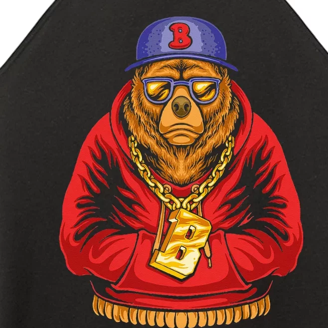 Rapper Bear Hip Hop Teddy Rap Gangster Hippie HipHop Women’s Perfect Tri Rocker Tank