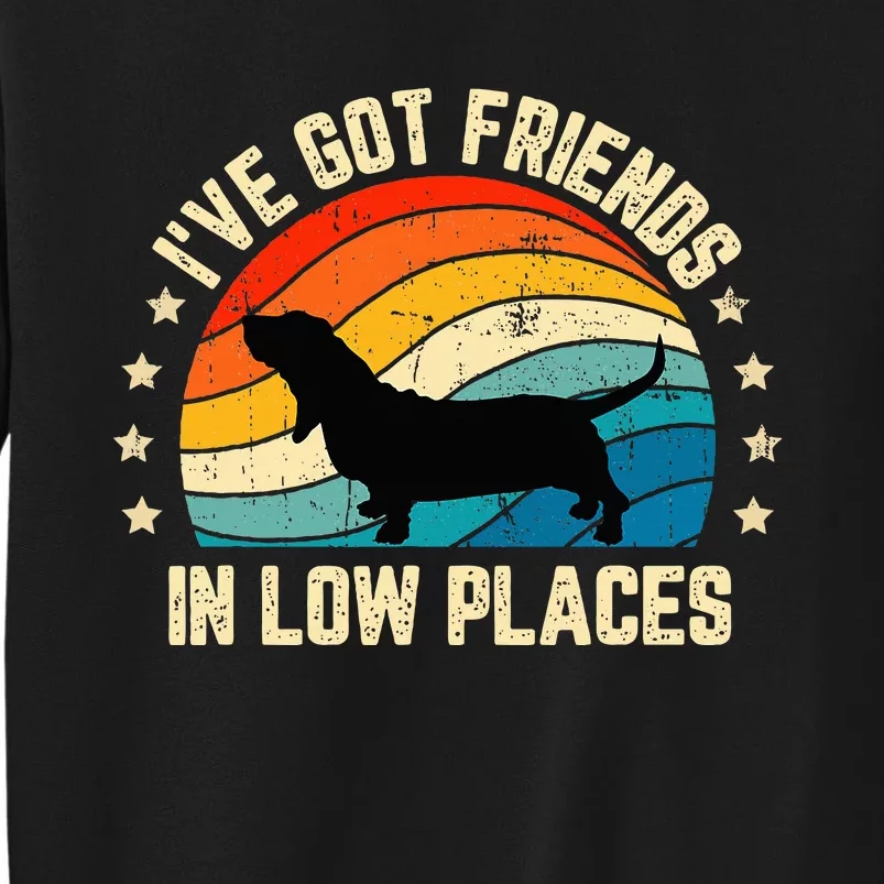 Retro Basset Hound IVe Got Friends In Low Places Sweatshirt