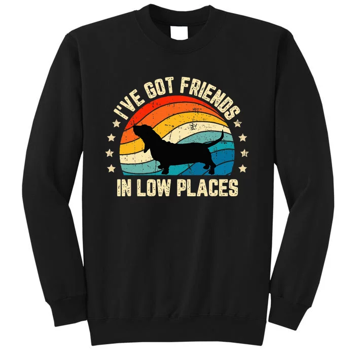 Retro Basset Hound IVe Got Friends In Low Places Sweatshirt