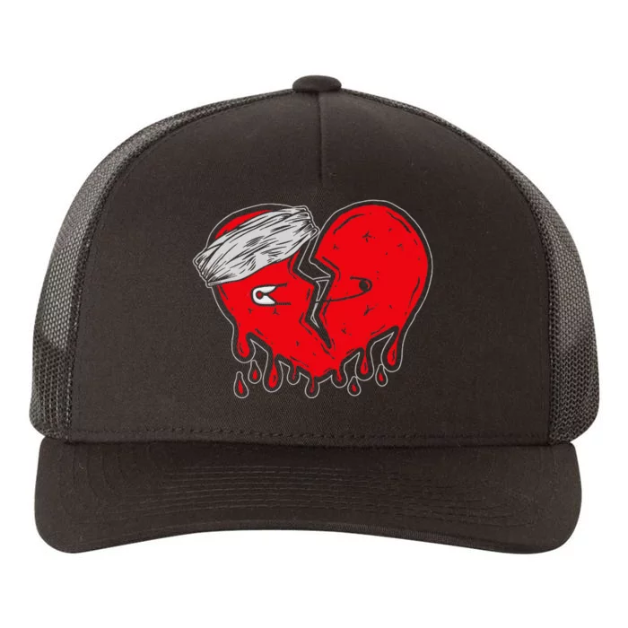 retro Broken Heart Cute Heart broken Love Yupoong Adult 5-Panel Trucker Hat