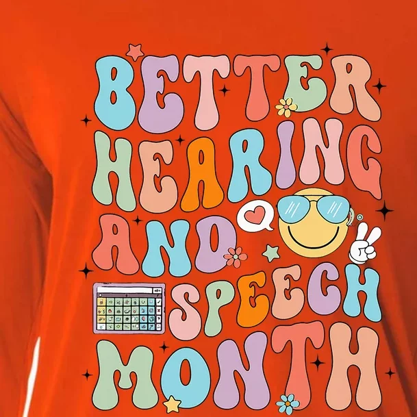 Retro Better Hearing And Speech Month Speech Pathologist Slp Cooling Performance Long Sleeve Crew