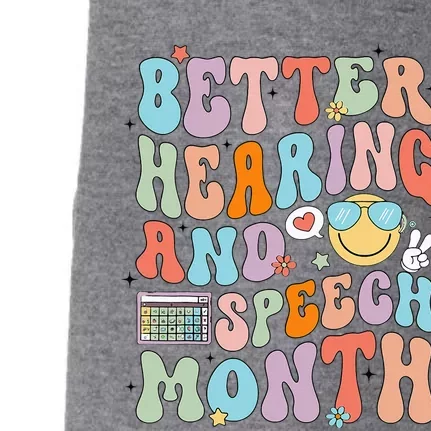 Retro Better Hearing And Speech Month Speech Pathologist Slp Doggie 3-End Fleece Hoodie