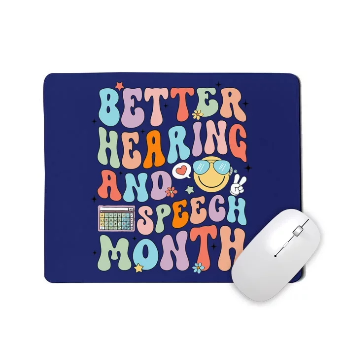 Retro Better Hearing And Speech Month Speech Pathologist Slp Mousepad