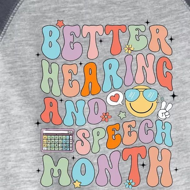 Retro Better Hearing And Speech Month Speech Pathologist Slp Toddler Fine Jersey T-Shirt