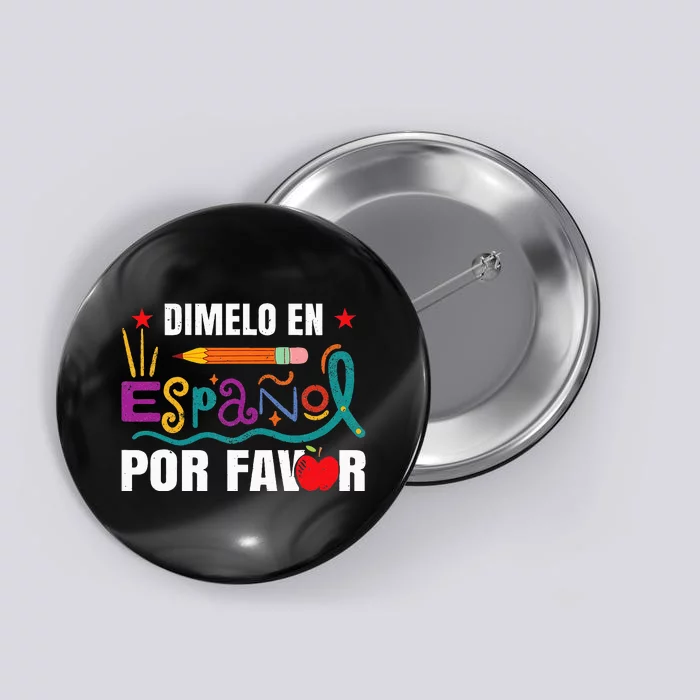 retro Bilingual Hispanic Latino Spanish Teacher Button