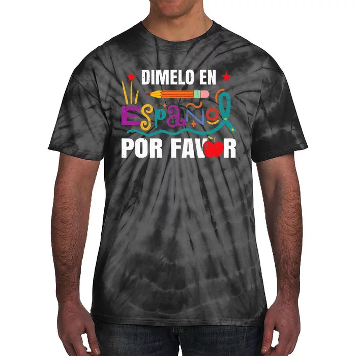 retro Bilingual Hispanic Latino Spanish Teacher Tie-Dye T-Shirt