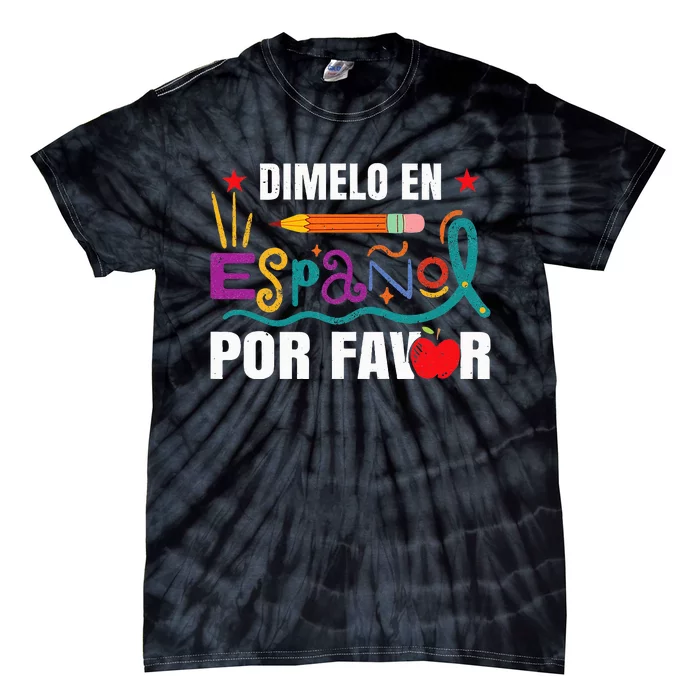 retro Bilingual Hispanic Latino Spanish Teacher Tie-Dye T-Shirt