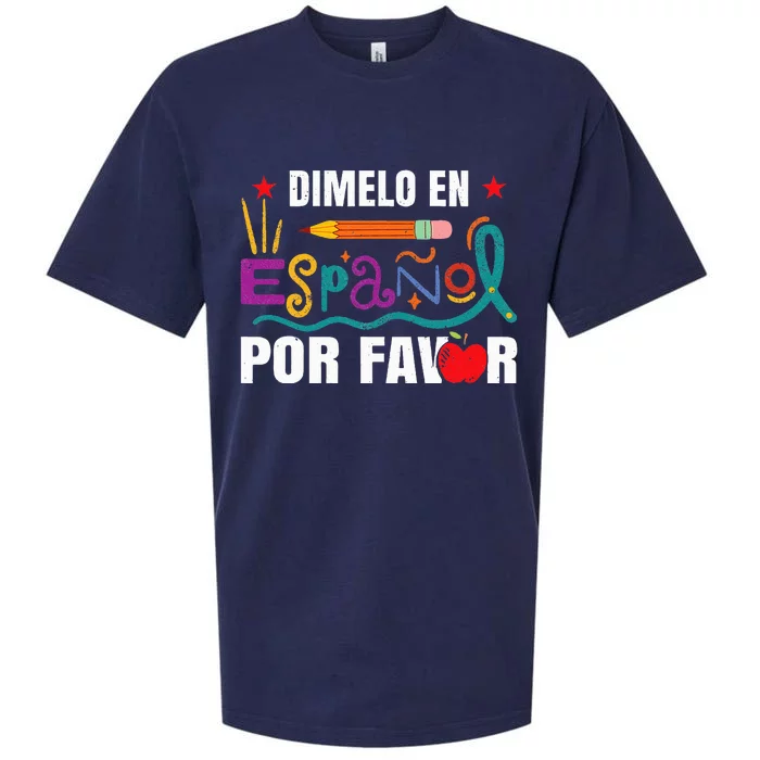 retro Bilingual Hispanic Latino Spanish Teacher Sueded Cloud Jersey T-Shirt