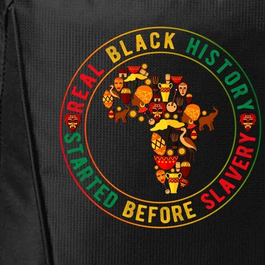 Real Black History Started Before Slavery Afrogiftamerican Gift City Backpack