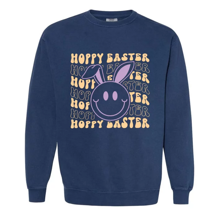 Retro Bunny Hoppy Easter Garment-Dyed Sweatshirt