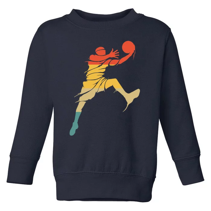 Retro Basketball Hoops Streetball - Vintage Basketball Toddler Sweatshirt