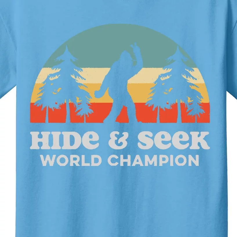 Retro Bigfoot Hide &Amp; Seek World Champion Kids T-Shirt