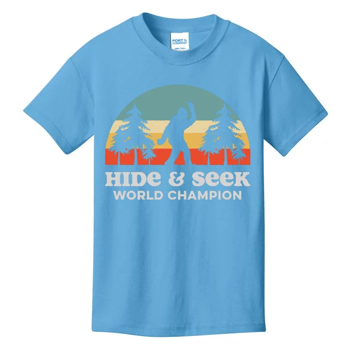 Retro Bigfoot Hide &Amp; Seek World Champion Kids T-Shirt