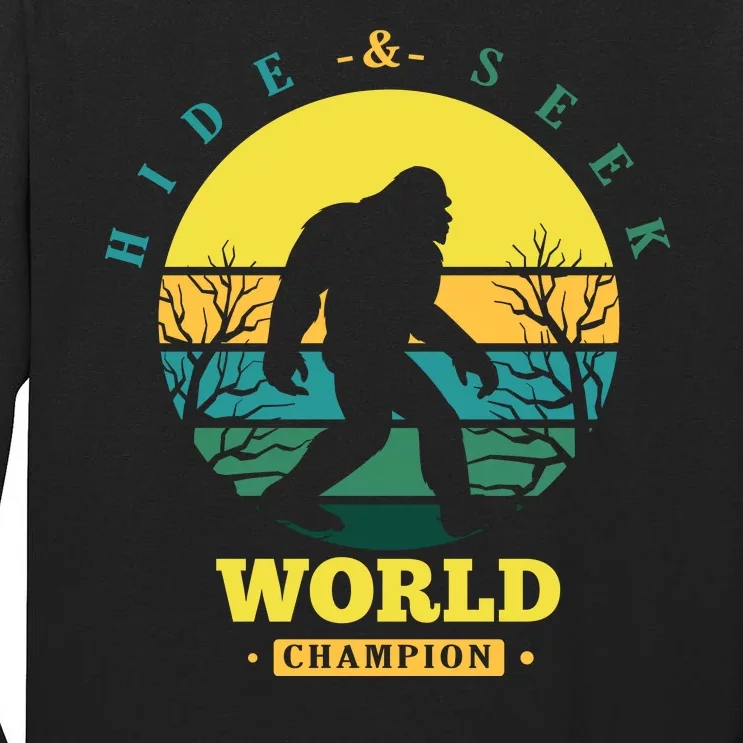 Retro Bigfoot Hide And Seek World Champion Tall Long Sleeve T-Shirt