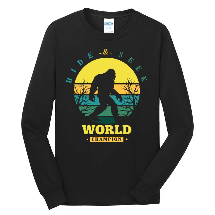 Retro Bigfoot Hide And Seek World Champion Tall Long Sleeve T-Shirt