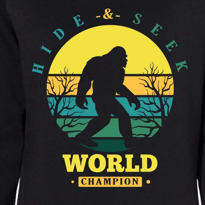 Retro Bigfoot Hide And Seek World Champion Womens California Wash Sweatshirt