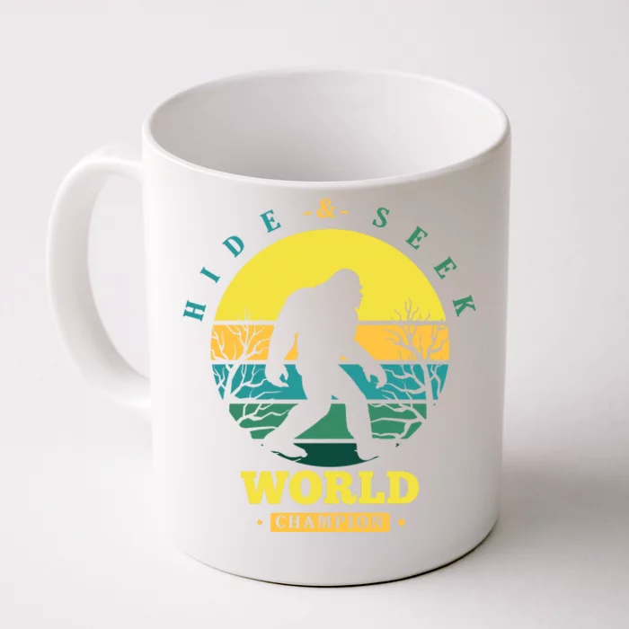 Retro Bigfoot Hide And Seek World Champion Front & Back Coffee Mug