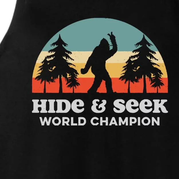 Retro Bigfoot Hide &Amp; Seek World Champion Ladies Tri-Blend Wicking Tank