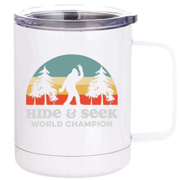 Retro Bigfoot Hide &Amp; Seek World Champion Front & Back 12oz Stainless Steel Tumbler Cup