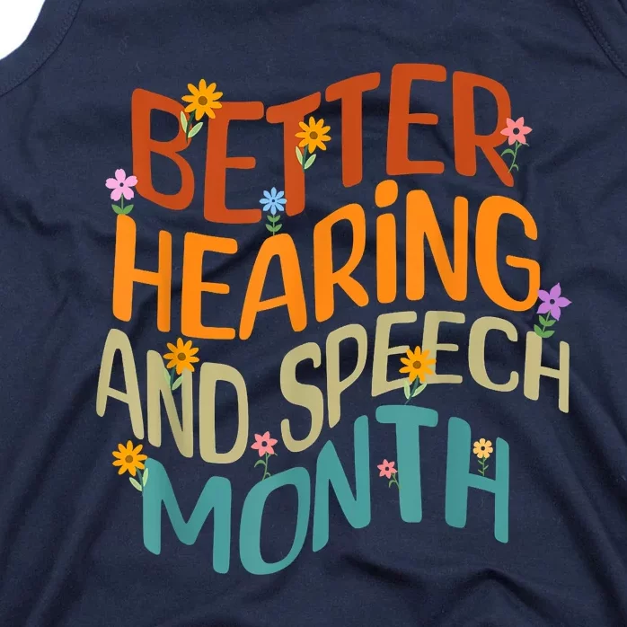 Retro Better Hearing And Speech Month Speech Pathologist SLP Tank Top