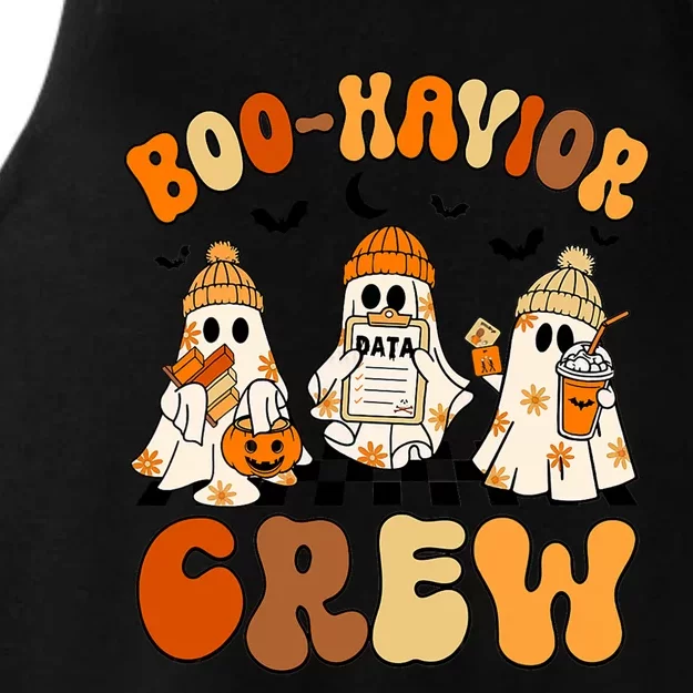 Retro Boo Havior Crew Behavior Analyst Halloween Aba Rbt Ladies Tri-Blend Wicking Tank