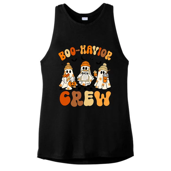 Retro Boo Havior Crew Behavior Analyst Halloween Aba Rbt Ladies Tri-Blend Wicking Tank