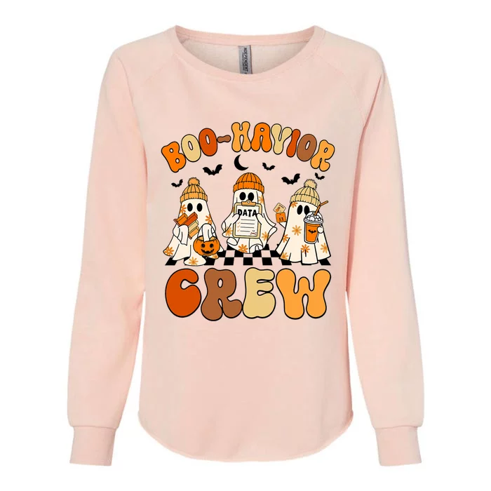 Retro Boo Havior Crew Behavior Analyst Halloween Aba Rbt Womens California Wash Sweatshirt