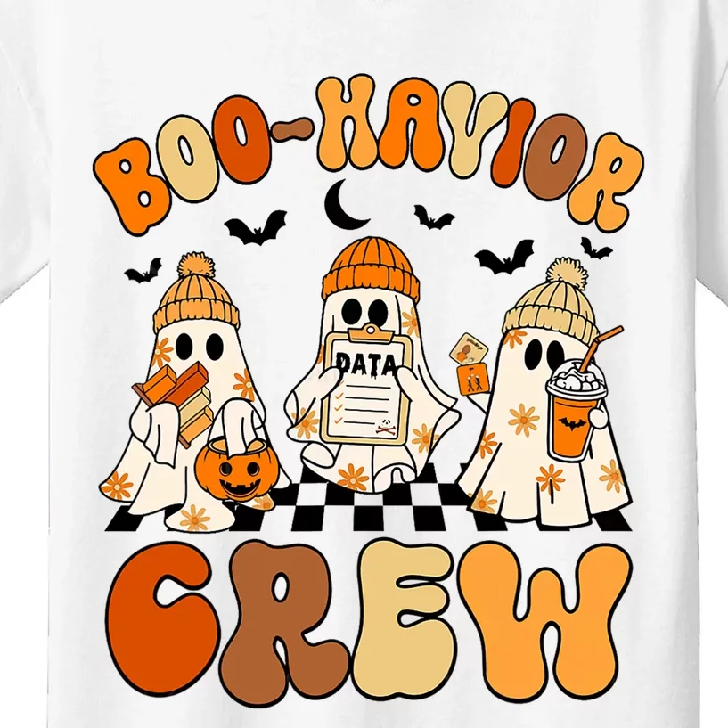 Retro Boo Havior Crew Behavior Analyst Halloween Aba Rbt Kids T-Shirt