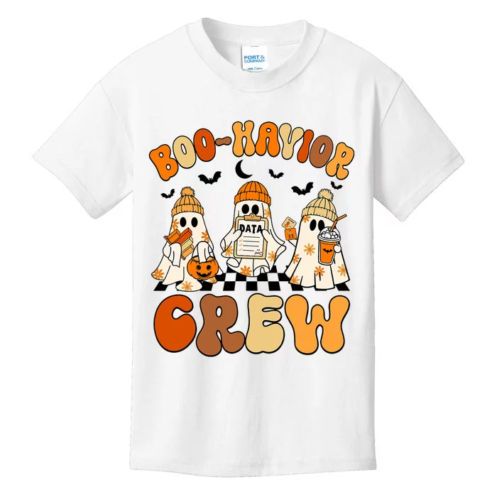 Retro Boo Havior Crew Behavior Analyst Halloween Aba Rbt Kids T-Shirt