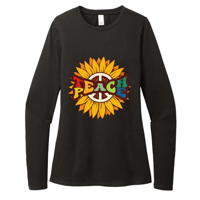 Retro Boho Hippie Vintage Kindness Vibe Teacher Teach Peace Womens CVC Long Sleeve Shirt