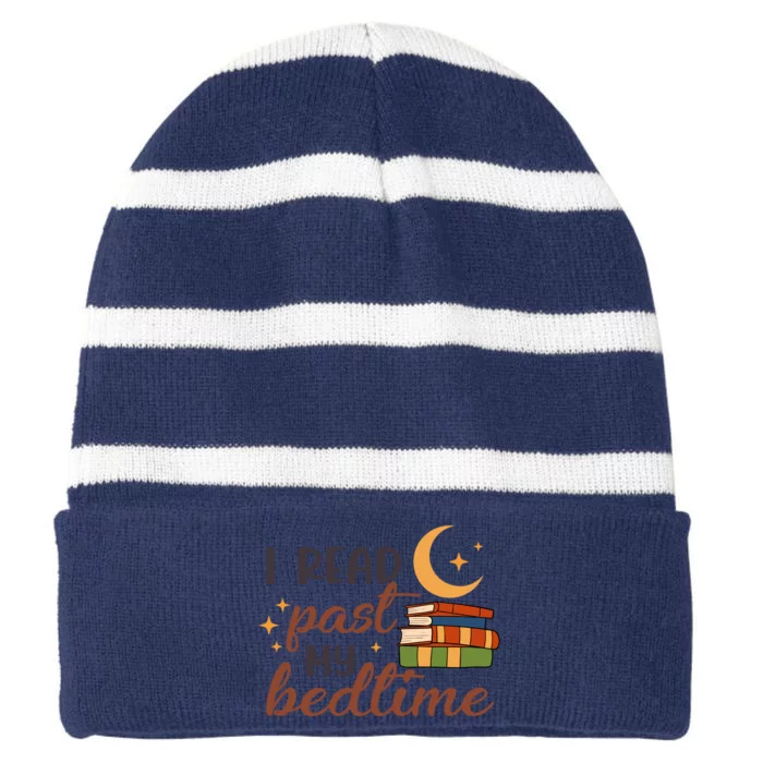 Reading Books I Read Past My Bedtime Gift Cute Reading Striped Beanie with Solid Band