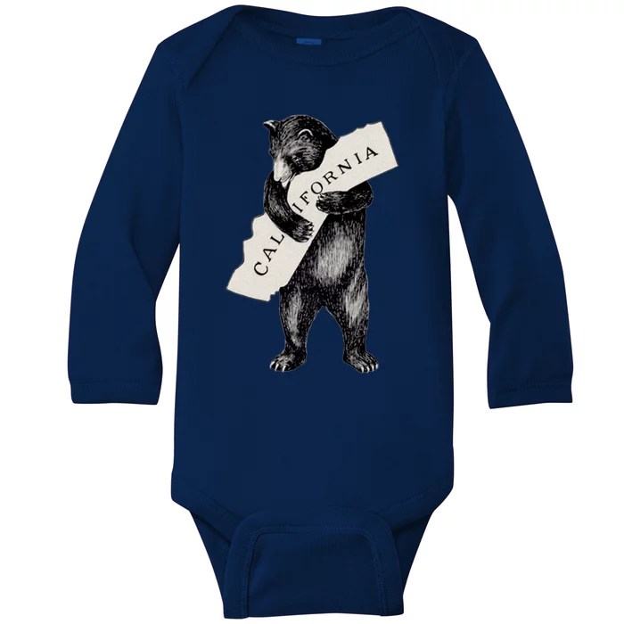 Retro Bear I Love California Gift1913 Vintage Cali Bear Gift Baby Long Sleeve Bodysuit