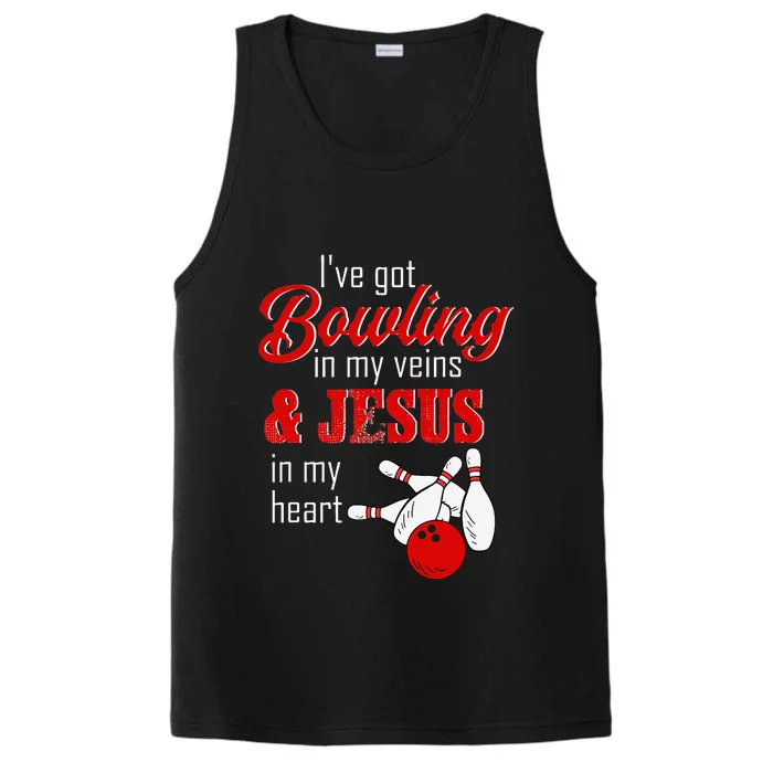 RD Bowling In My Veins Jesus In My Heart Performance Tank