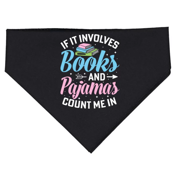 Reading Bedtime If It Involves Books And Pajamas Count Me In USA-Made Doggie Bandana