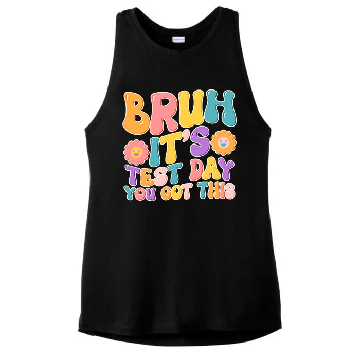 Retro Bruh Its Test Day You Got This Ladies Tri-Blend Wicking Tank