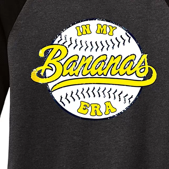 Retro Bananas In My Banana Era Women's Tri-Blend 3/4-Sleeve Raglan Shirt