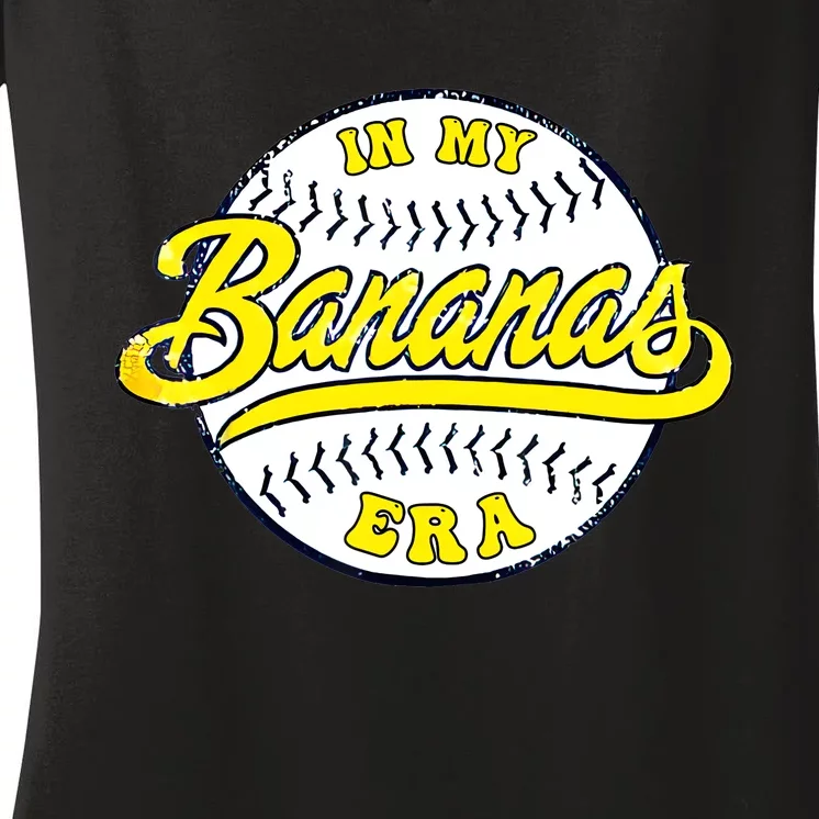 Retro Bananas In My Banana Era Women's V-Neck T-Shirt