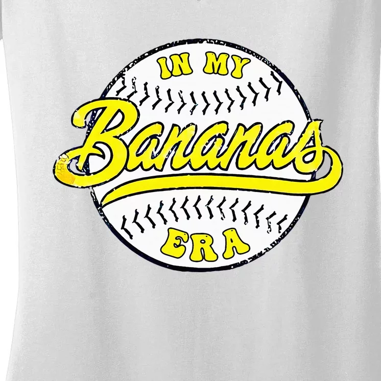 Retro Bananas In My Banana Era Women's V-Neck T-Shirt