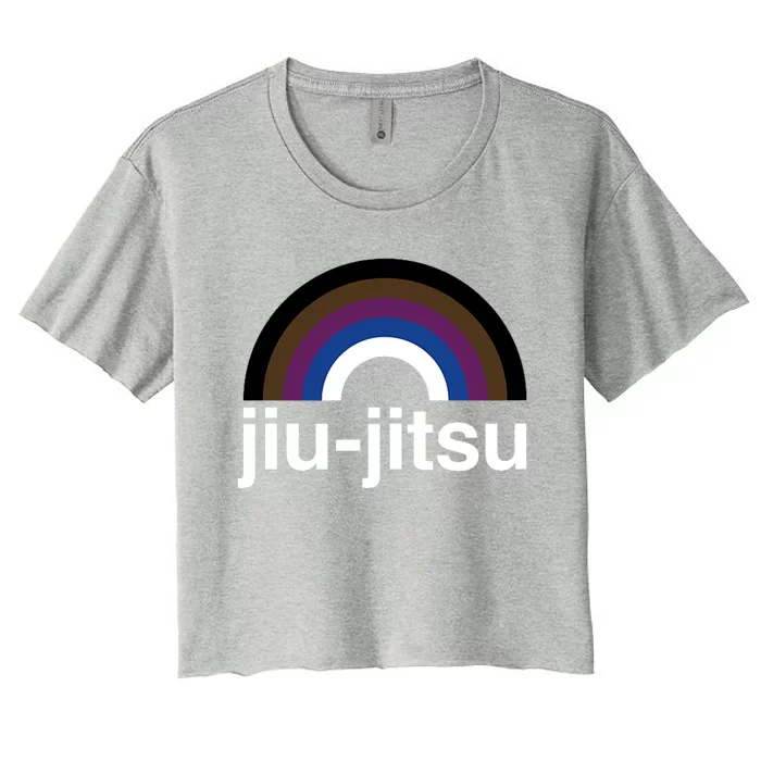 Rainbow Brazilian JiuJitsu Is BJJ Gay Design Women's Crop Top Tee