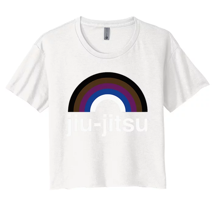 Rainbow Brazilian JiuJitsu Is BJJ Gay Design Women's Crop Top Tee