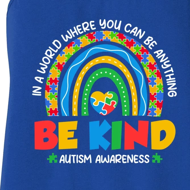 Rainbow Be Kind Autism Awareness Choose Kindness Gift Women's Racerback Tank