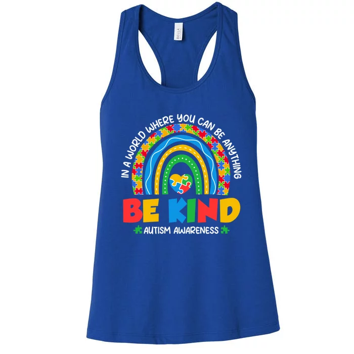 Rainbow Be Kind Autism Awareness Choose Kindness Gift Women's Racerback Tank