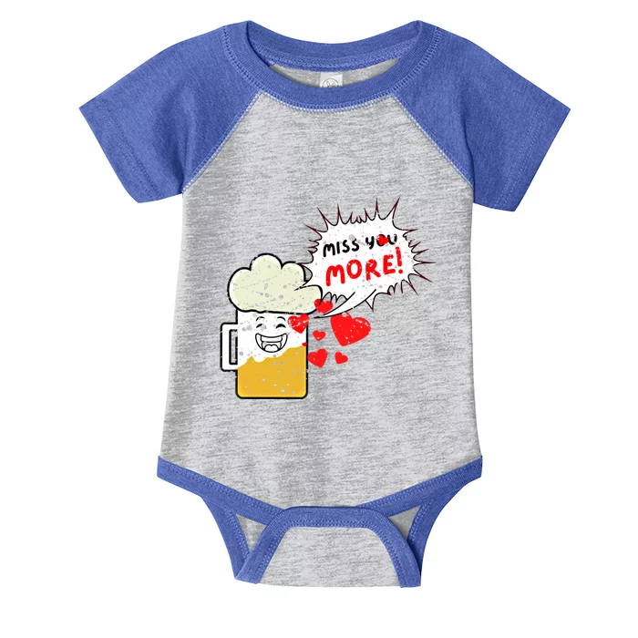 Retro Beer Kawaii Funny Valentines Day Miss Beer Lover Gift Infant Baby Jersey Bodysuit