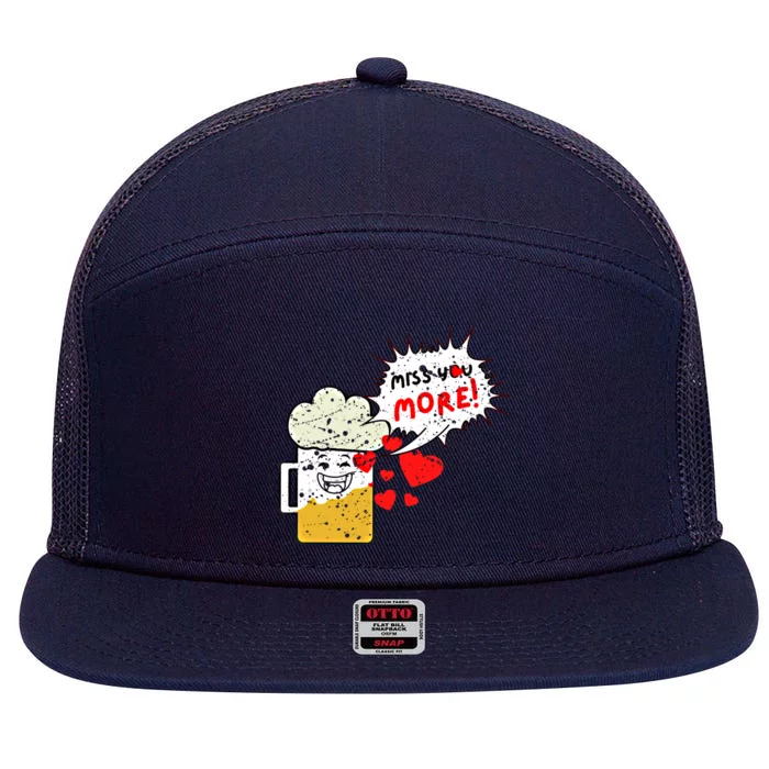 Retro Beer Kawaii Funny Valentines Day Miss Beer Lover Gift 7 Panel Mesh Trucker Snapback Hat