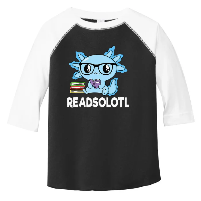 Readsolotl Blue Kawaii Axolotl Book Lover Funny Reading Toddler Fine Jersey T-Shirt