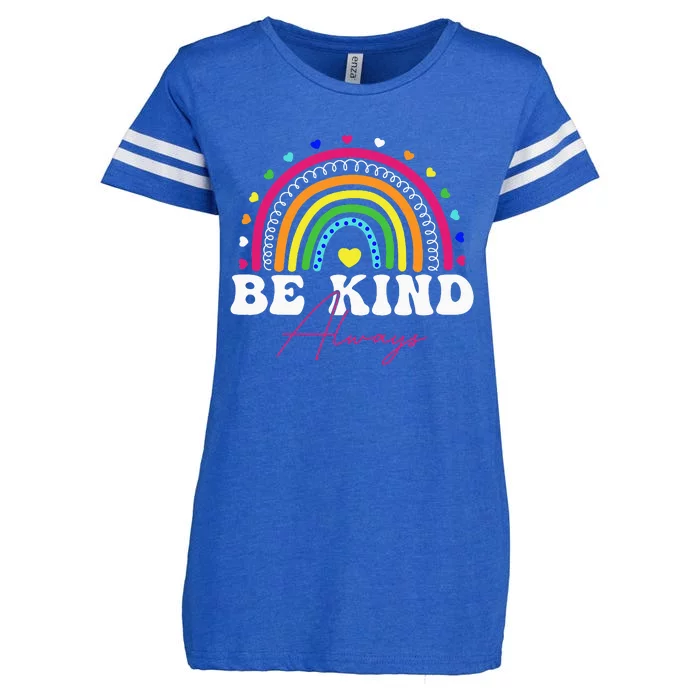 Rainbow Be Kind Always Peace Signs Choose Kindness Unity Day Enza Ladies Jersey Football T-Shirt