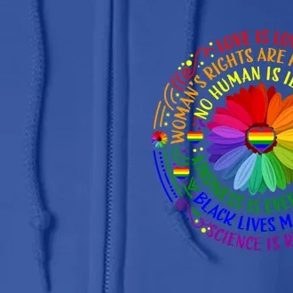 Rainbow Black Lives Matter Science Lgbt Pride Flower Cool Gift Full Zip Hoodie