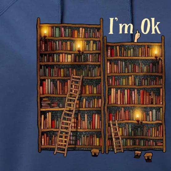 Reading Book Lovers I'm Ok National Book Lovers Day Funny Gift Performance Fleece Hoodie