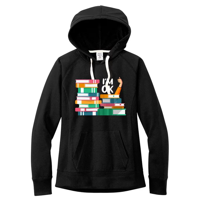 Reading Book Lovers I'm Ok National Book Lovers Day Cute Gift Women's Fleece Hoodie