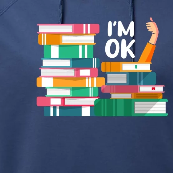 Reading Book Lovers I'm Ok National Book Lovers Day Cute Gift Performance Fleece Hoodie